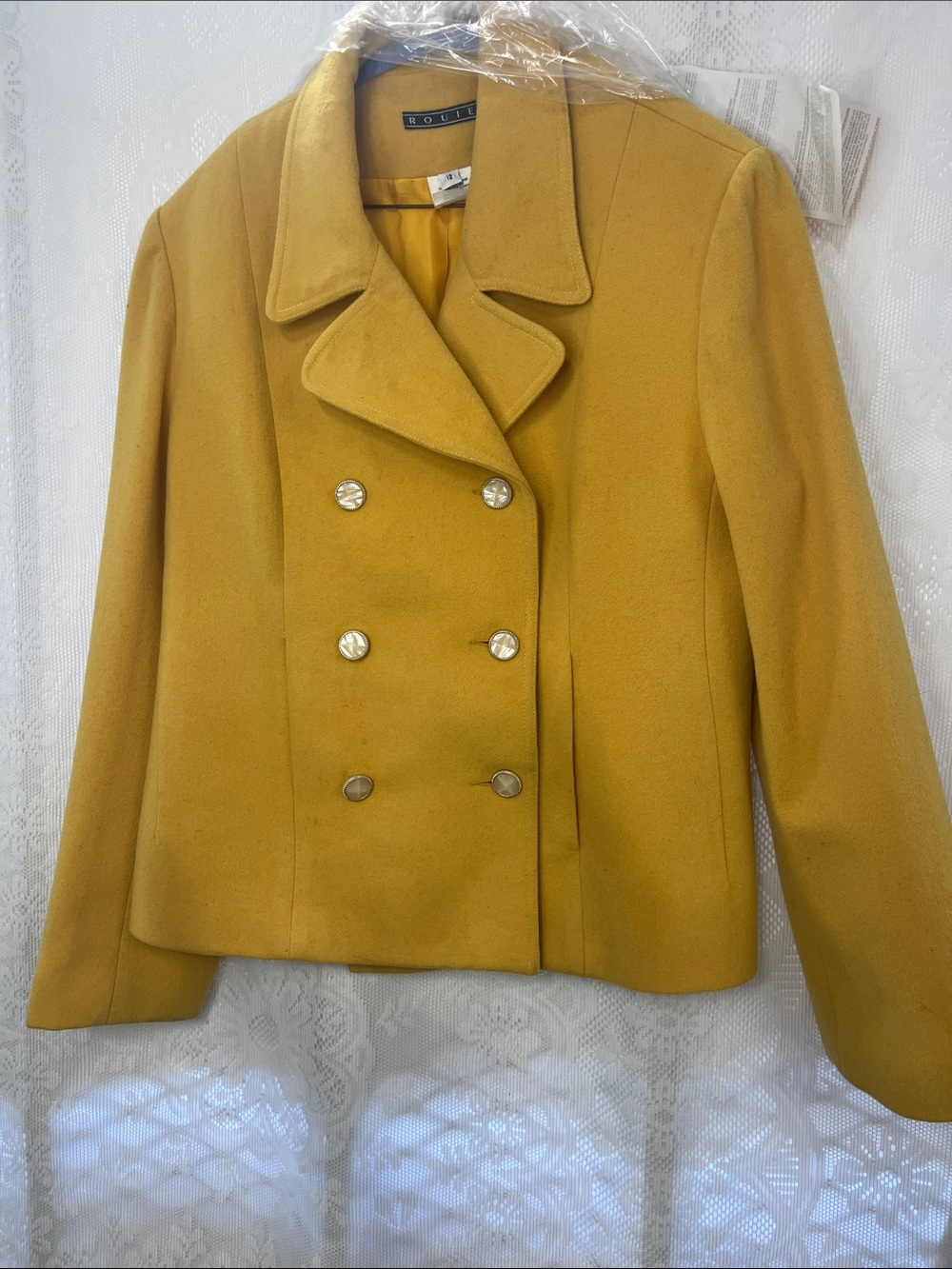 Yellow Double-Breasted Peacoat